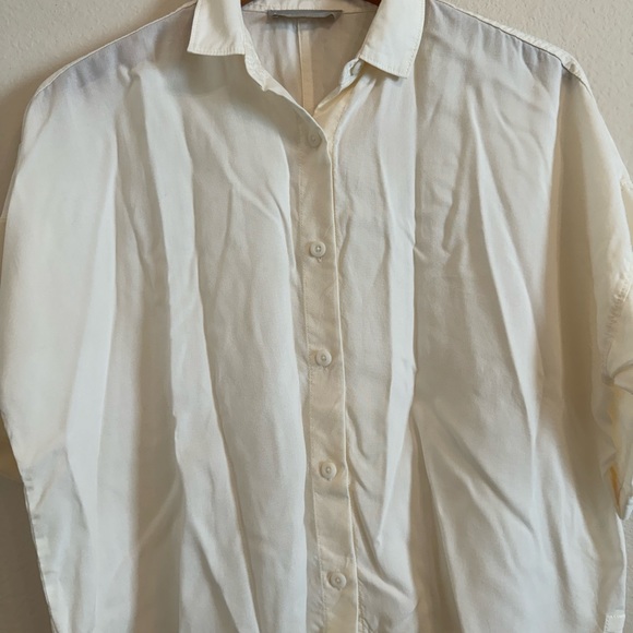 Everlane The Drapey Square Shirt Bone White Boxy Tencel Oversize XS - Picture 6 of 14